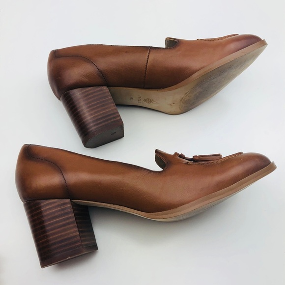 isola shoes - [isola] brown tassel hailey heel